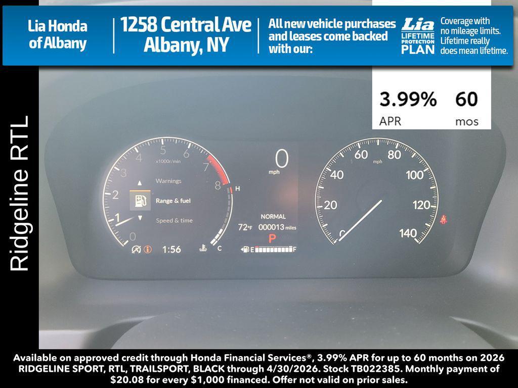 new 2026 Honda Ridgeline car, priced at $45,090