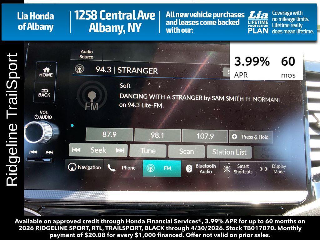 new 2026 Honda Ridgeline car, priced at $48,165