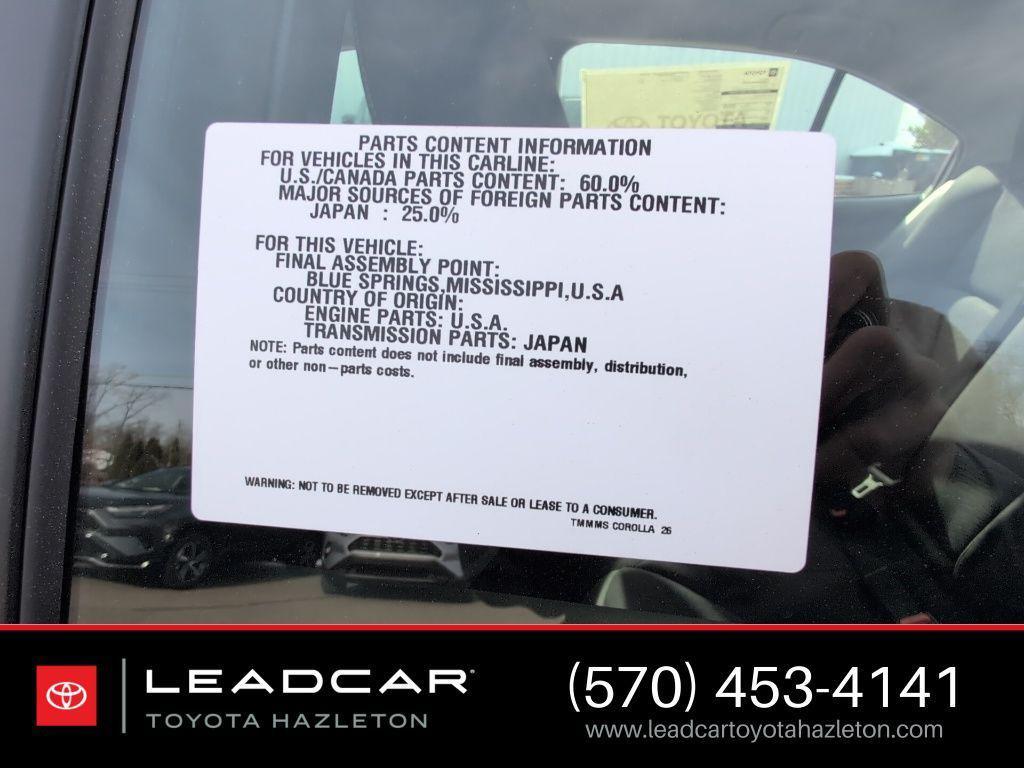 new 2026 Toyota Corolla car, priced at $23,489