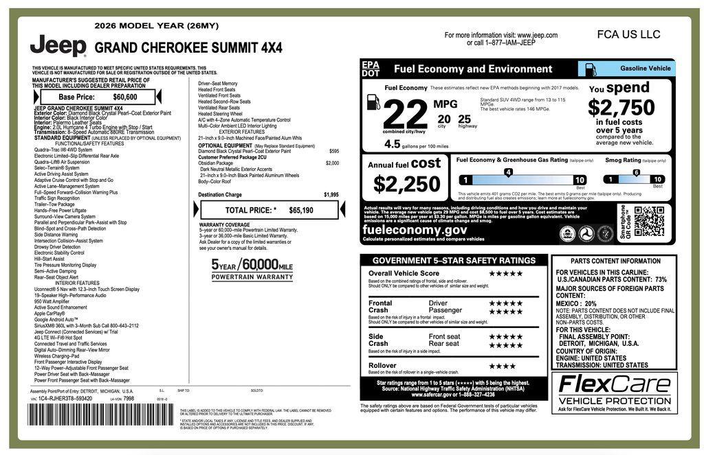 new 2026 Jeep Grand Cherokee car, priced at $56,567