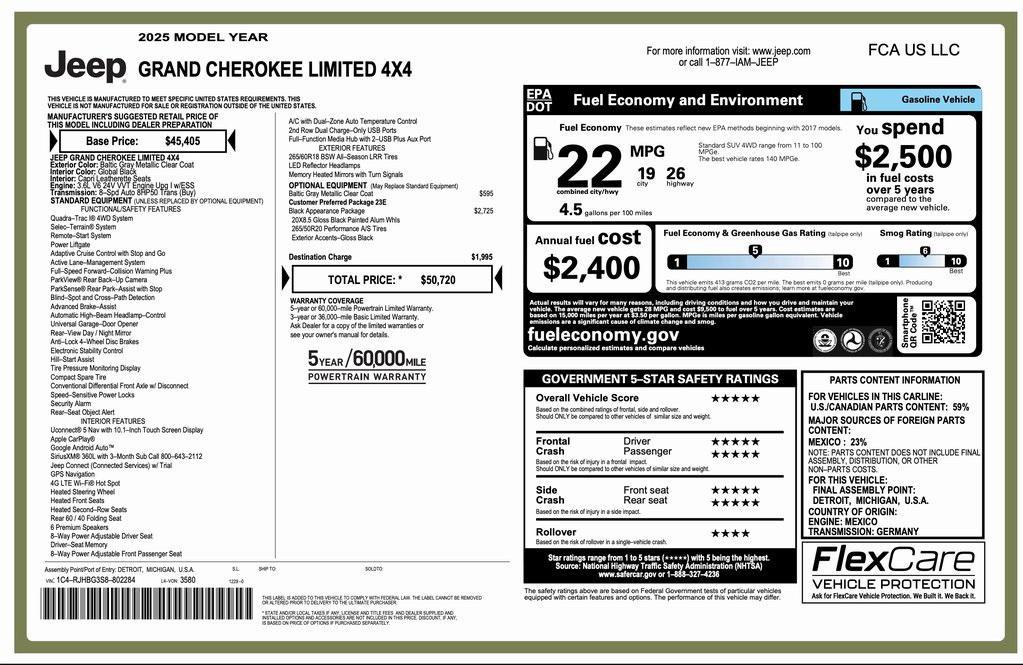 new 2025 Jeep Grand Cherokee car, priced at $42,470