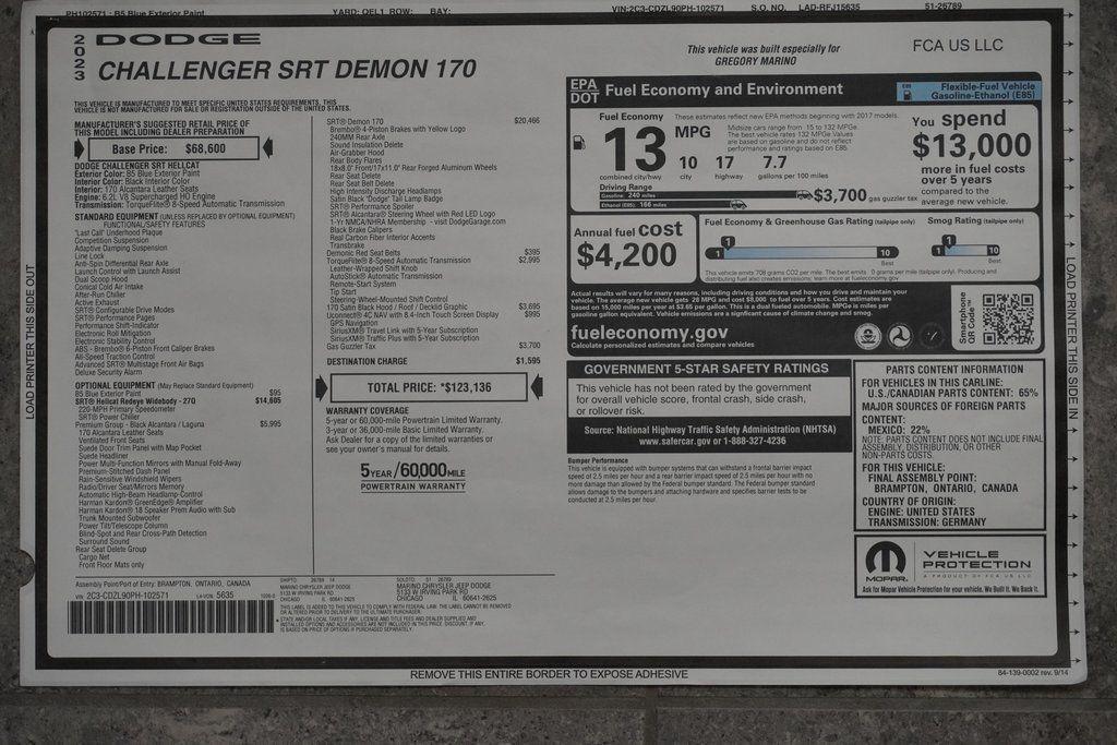 used 2023 Dodge Challenger car, priced at $199,999