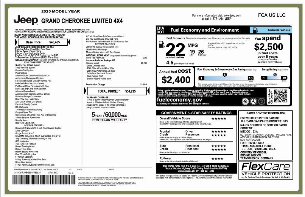 new 2025 Jeep Grand Cherokee car, priced at $45,985