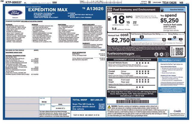 new 2026 Ford Expedition Max car, priced at $87,985