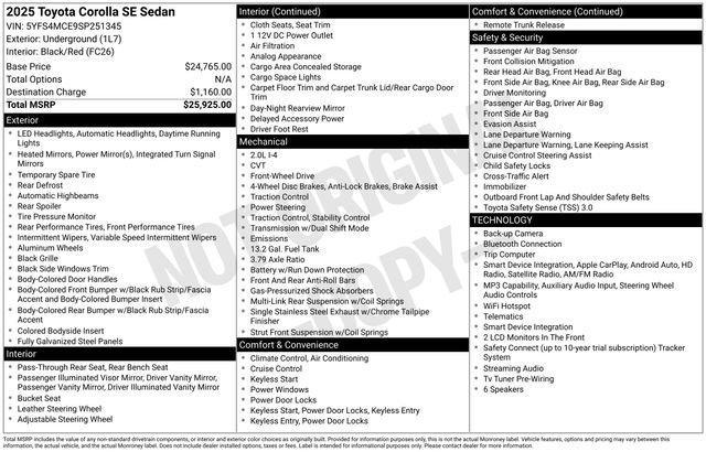 used 2025 Toyota Corolla car, priced at $23,200