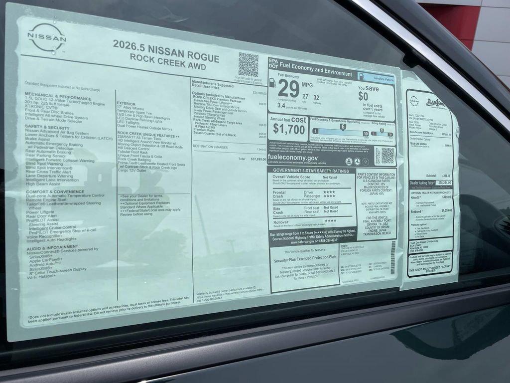 new 2026 Nissan Rogue car, priced at $34,516