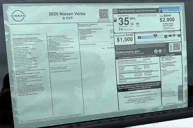 new 2025 Nissan Versa car, priced at $19,984