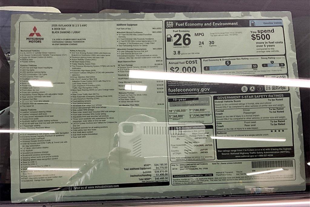 new 2025 Mitsubishi Outlander car, priced at $33,965