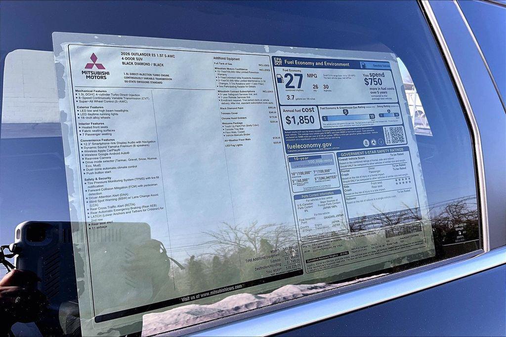 new 2026 Mitsubishi Outlander car, priced at $30,725