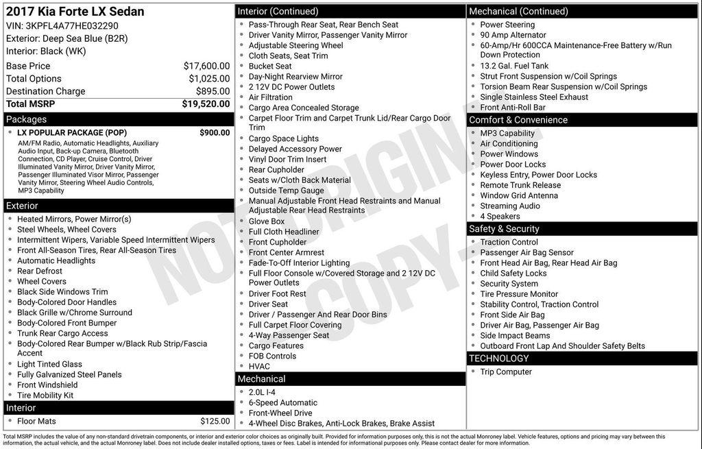 used 2017 Kia Forte car, priced at $9,090