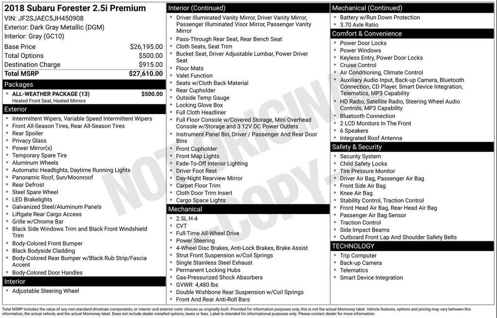 used 2018 Subaru Forester car, priced at $16,890