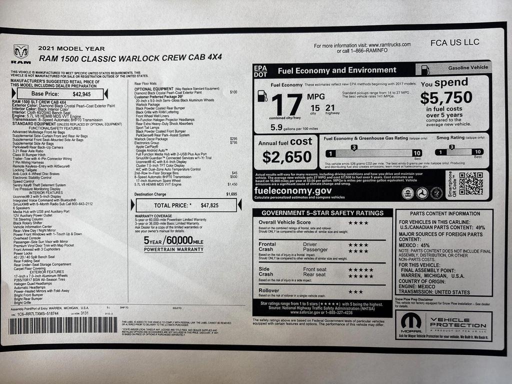 used 2021 Ram 1500 Classic car, priced at $29,995