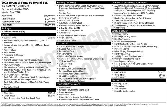 new 2026 Hyundai Santa Fe car, priced at $37,189