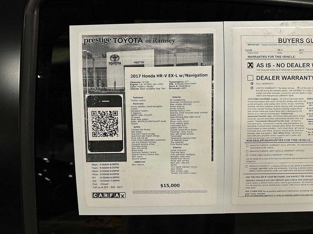 used 2017 Honda HR-V car, priced at $14,295