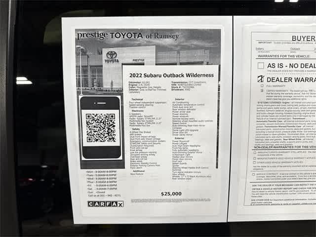 used 2022 Subaru Outback car, priced at $25,000