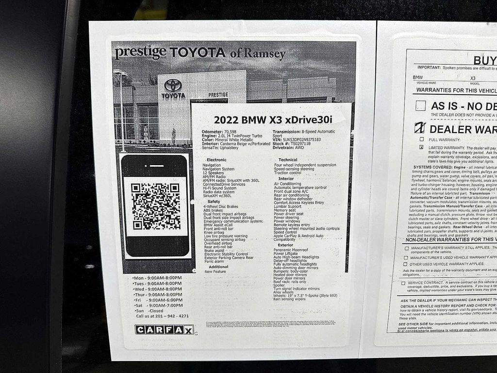 used 2022 BMW X3 car, priced at $23,495