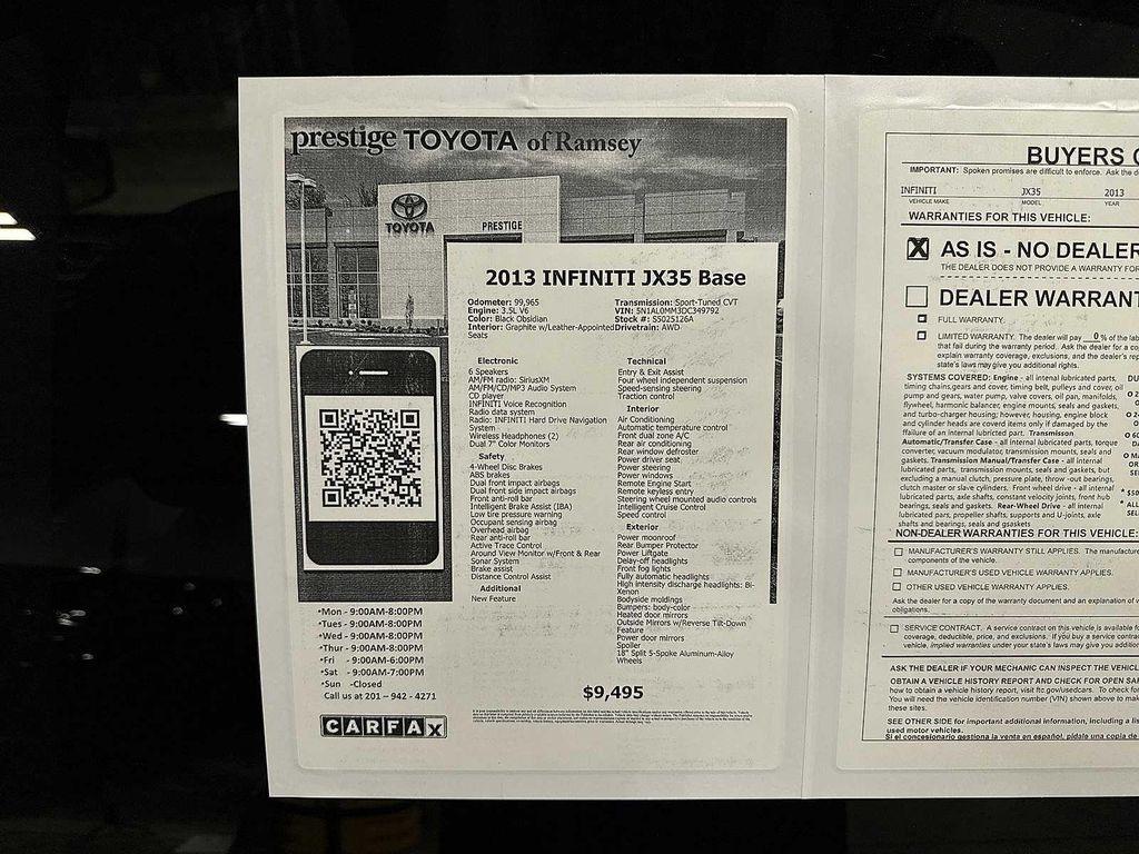 used 2013 INFINITI JX35 car, priced at $7,995