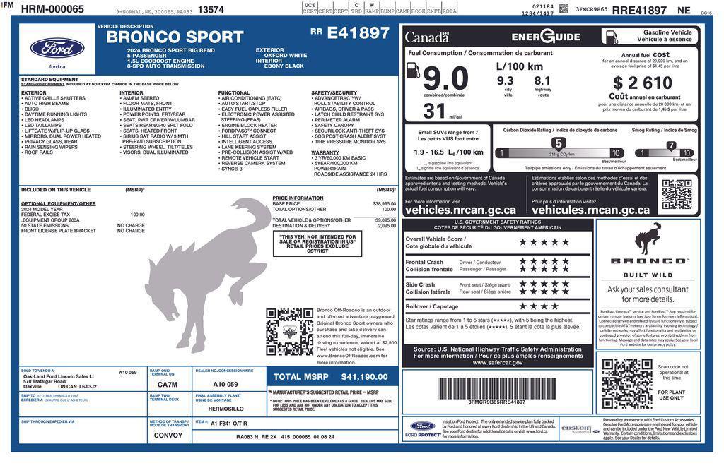 used 2024 Ford Bronco Sport car, priced at $21,432