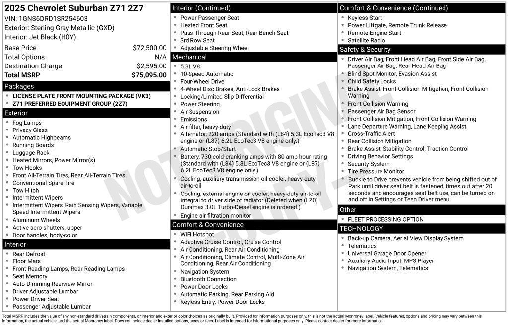 used 2025 Chevrolet Suburban car, priced at $57,888