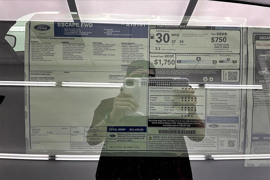 new 2025 Ford Escape car, priced at $25,144