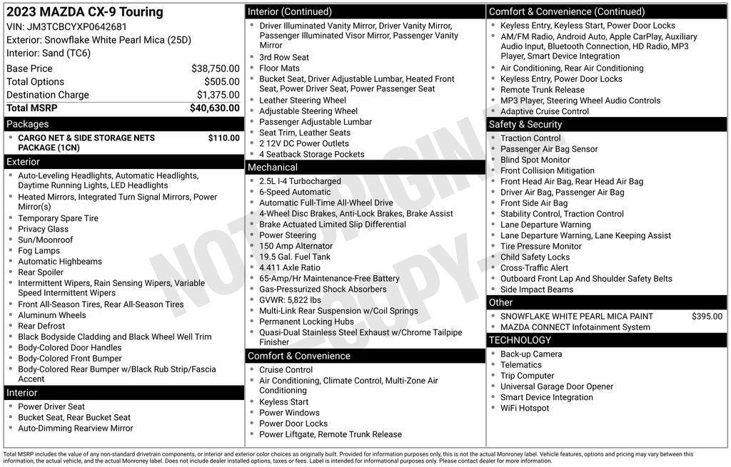 used 2023 Mazda CX-9 car, priced at $25,395