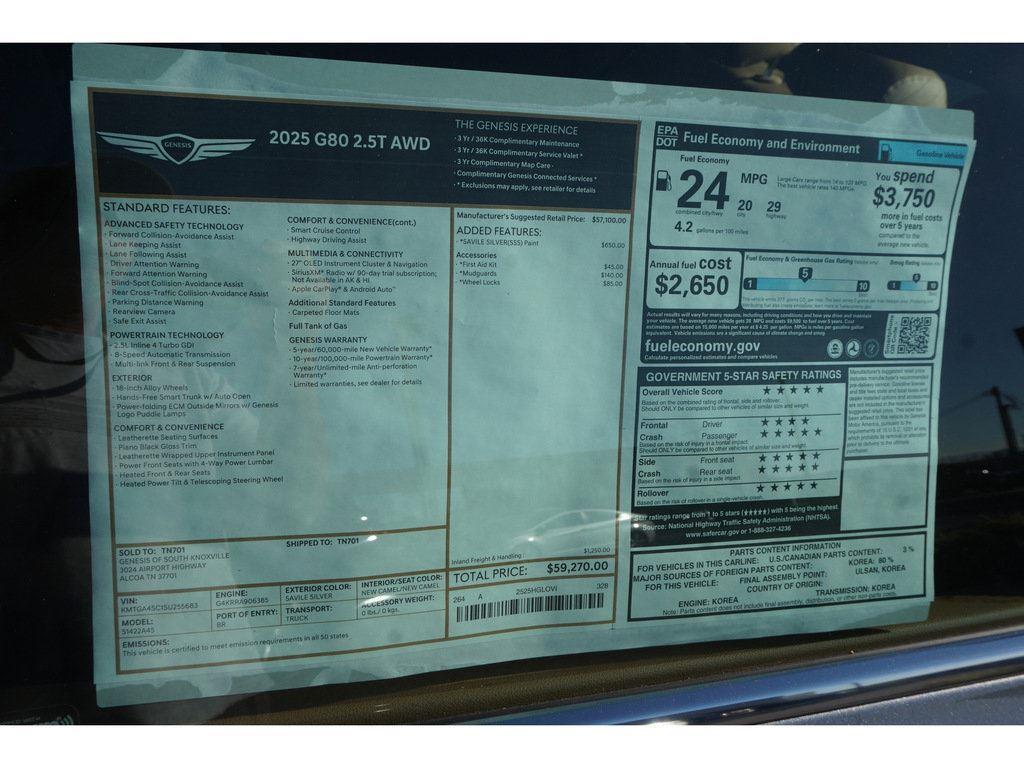 used 2025 Genesis G80 car, priced at $52,994