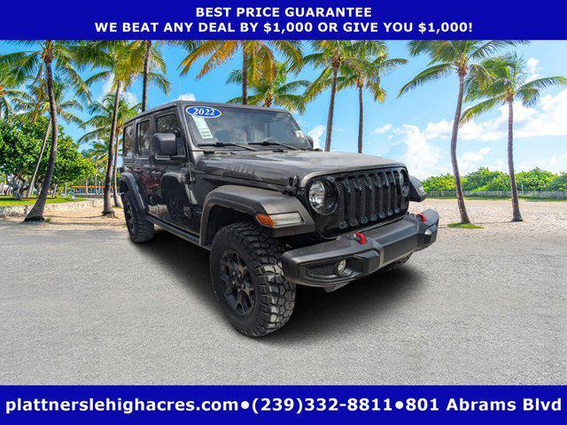 used 2022 Jeep Wrangler Unlimited car, priced at $25,884