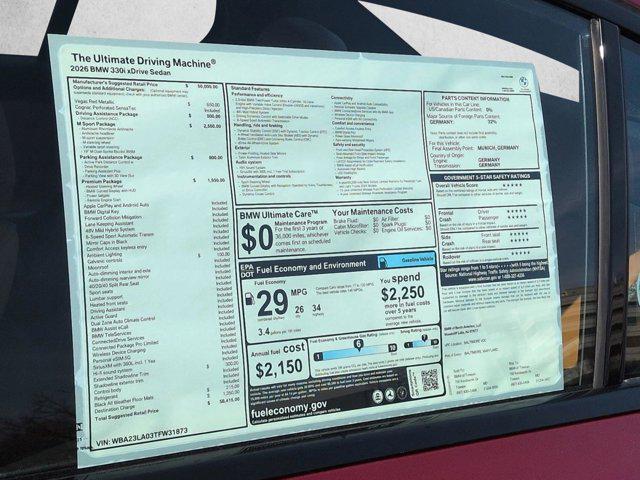 new 2026 BMW 330 car, priced at $59,214