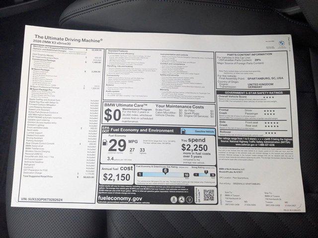 used 2026 BMW X3 car, priced at $59,424