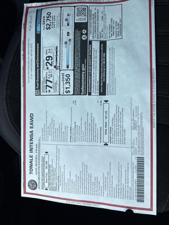 new 2025 Alfa Romeo Tonale car, priced at $44,000