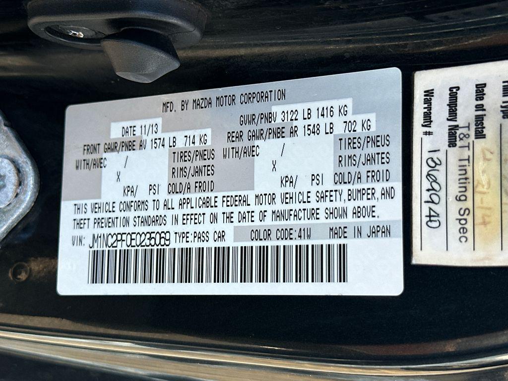 used 2014 Mazda MX-5 Miata car, priced at $18,000