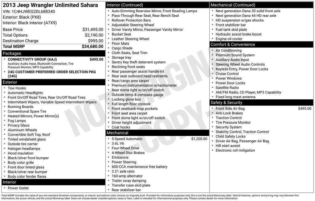 used 2013 Jeep Wrangler Unlimited car, priced at $19,500