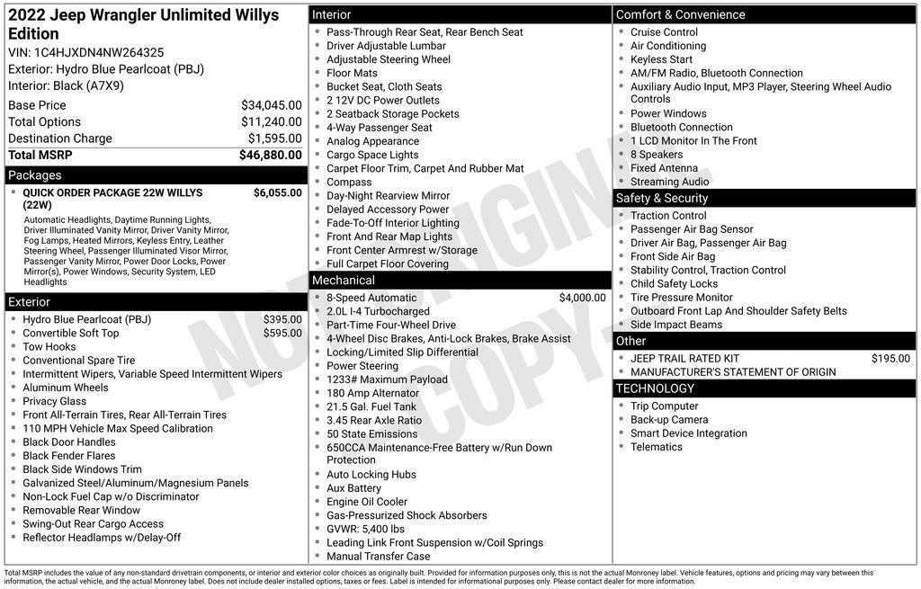 used 2022 Jeep Wrangler car, priced at $27,250