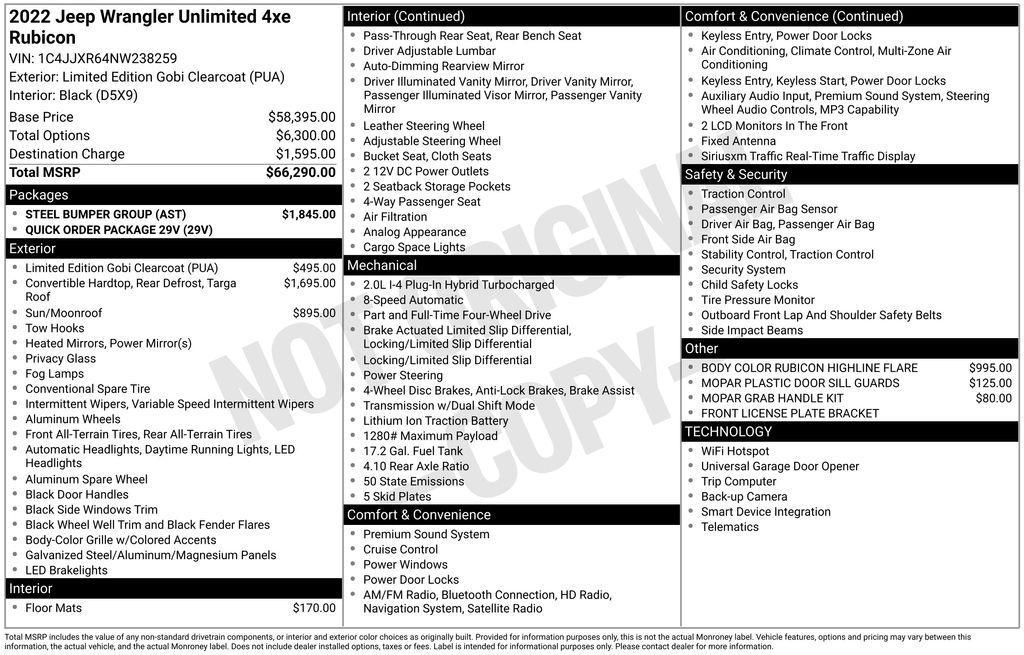 used 2022 Jeep Wrangler Unlimited 4xe car, priced at $37,000