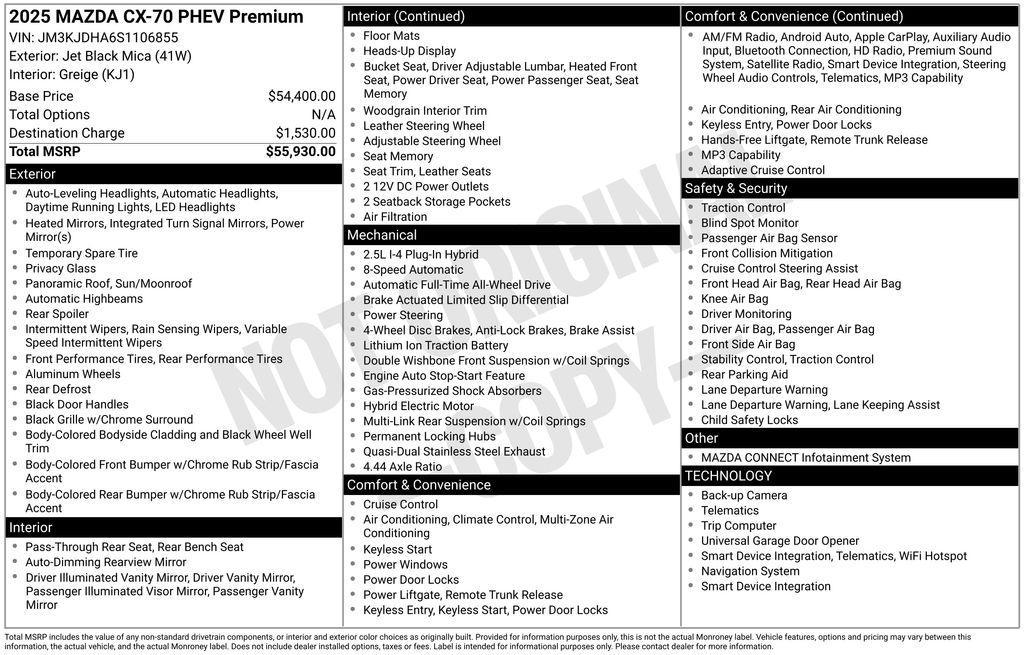 used 2025 Mazda CX-70 PHEV car, priced at $39,500