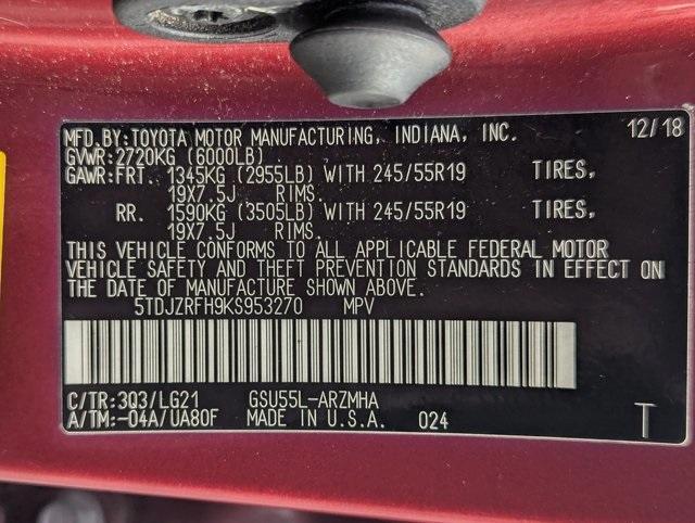 used 2019 Toyota Highlander car, priced at $17,888