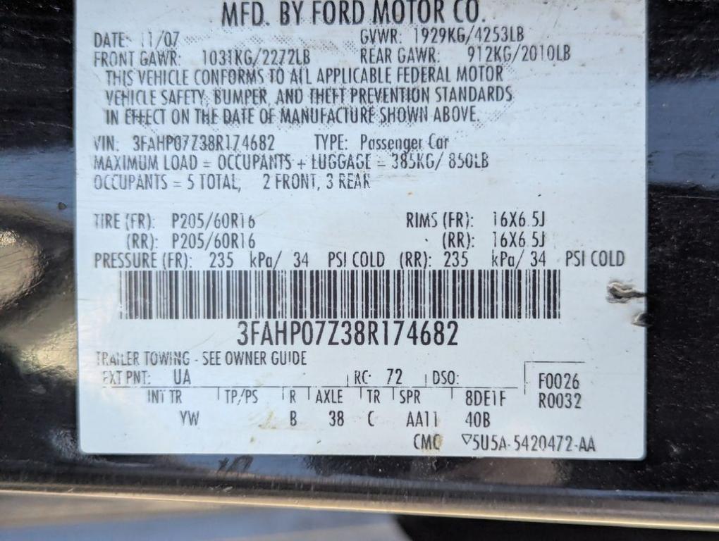 used 2008 Ford Fusion car, priced at $5,077