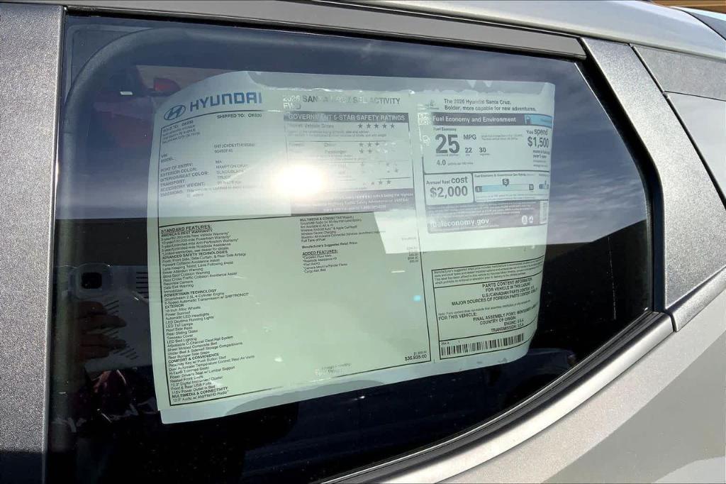 new 2026 Hyundai SANTA CRUZ car, priced at $33,888