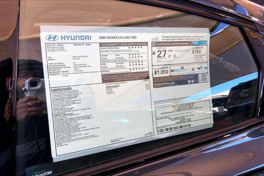 new 2026 Hyundai Sonata car, priced at $31,672