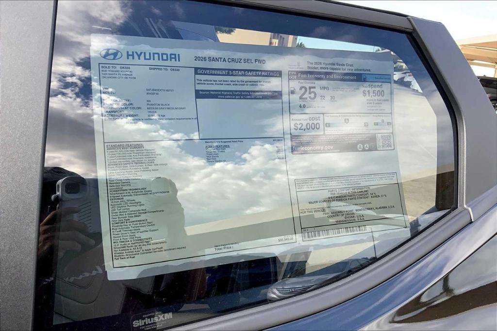 new 2026 Hyundai SANTA CRUZ car, priced at $31,229