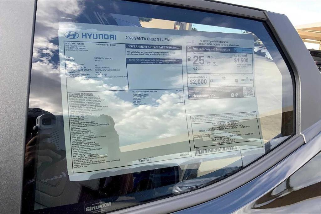 new 2026 Hyundai SANTA CRUZ car, priced at $28,122