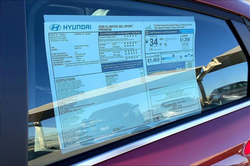 new 2026 Hyundai Elantra car, priced at $21,183