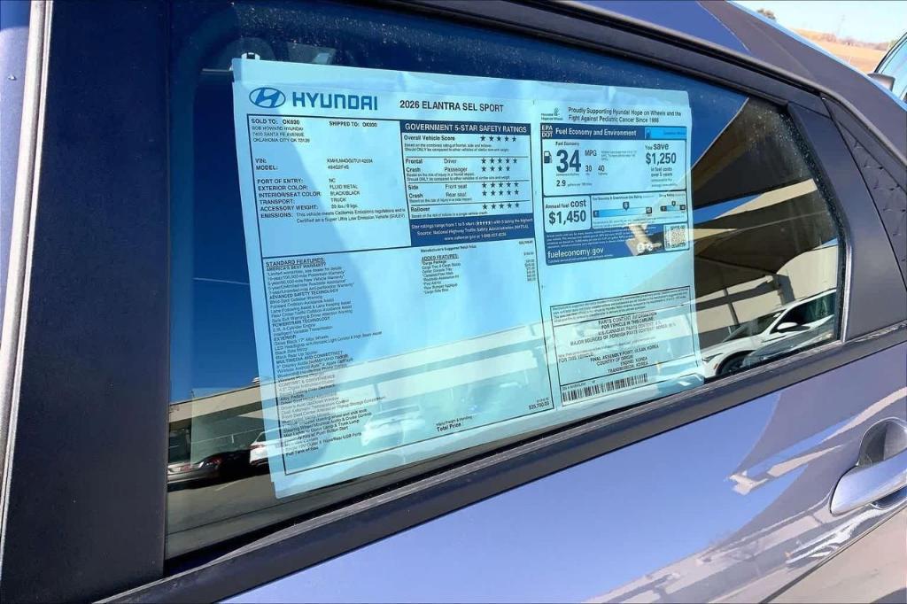 new 2026 Hyundai Elantra car, priced at $19,789