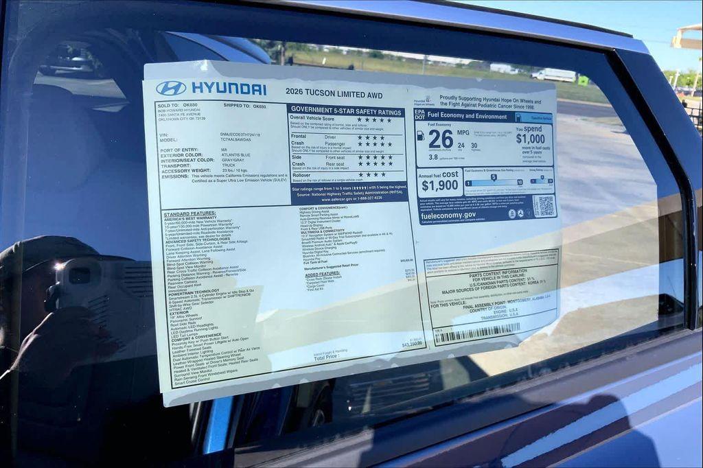new 2026 Hyundai Tucson car, priced at $41,785