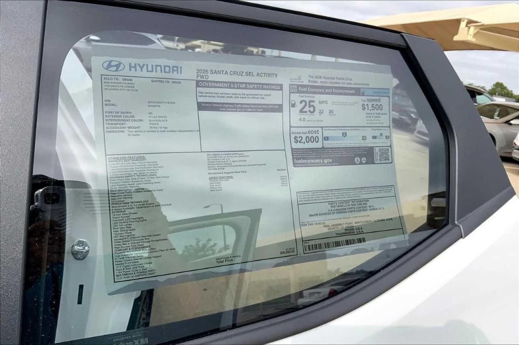 new 2026 Hyundai SANTA CRUZ car, priced at $30,678