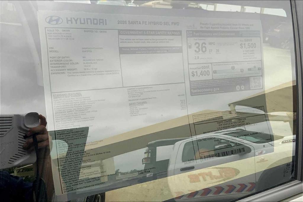new 2026 Hyundai SANTA FE HEV car, priced at $37,623