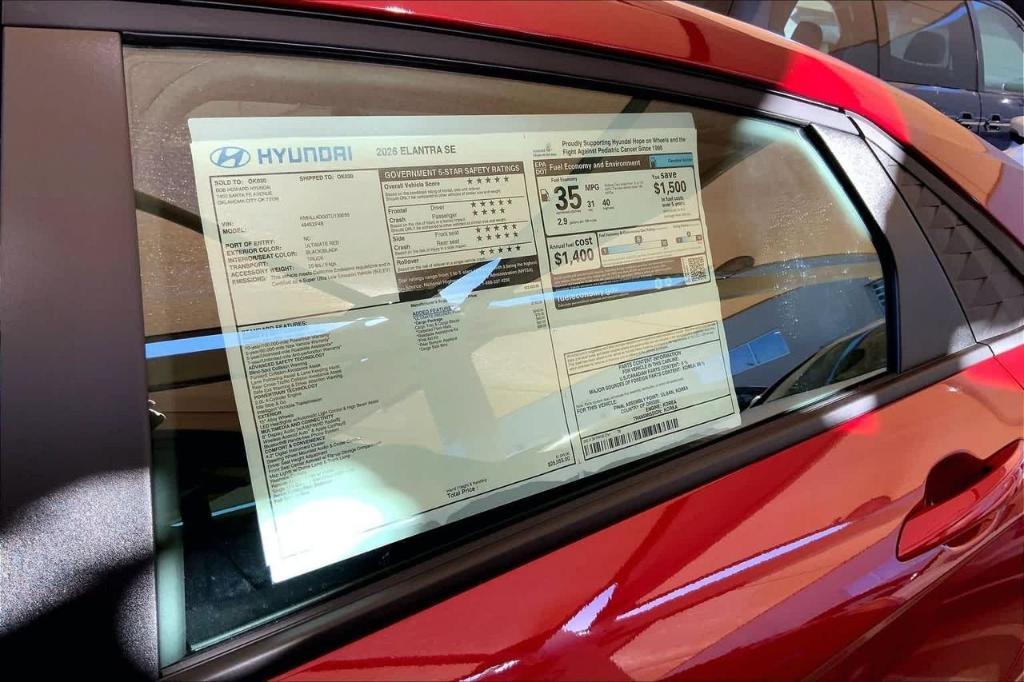 new 2026 Hyundai Elantra car, priced at $20,545