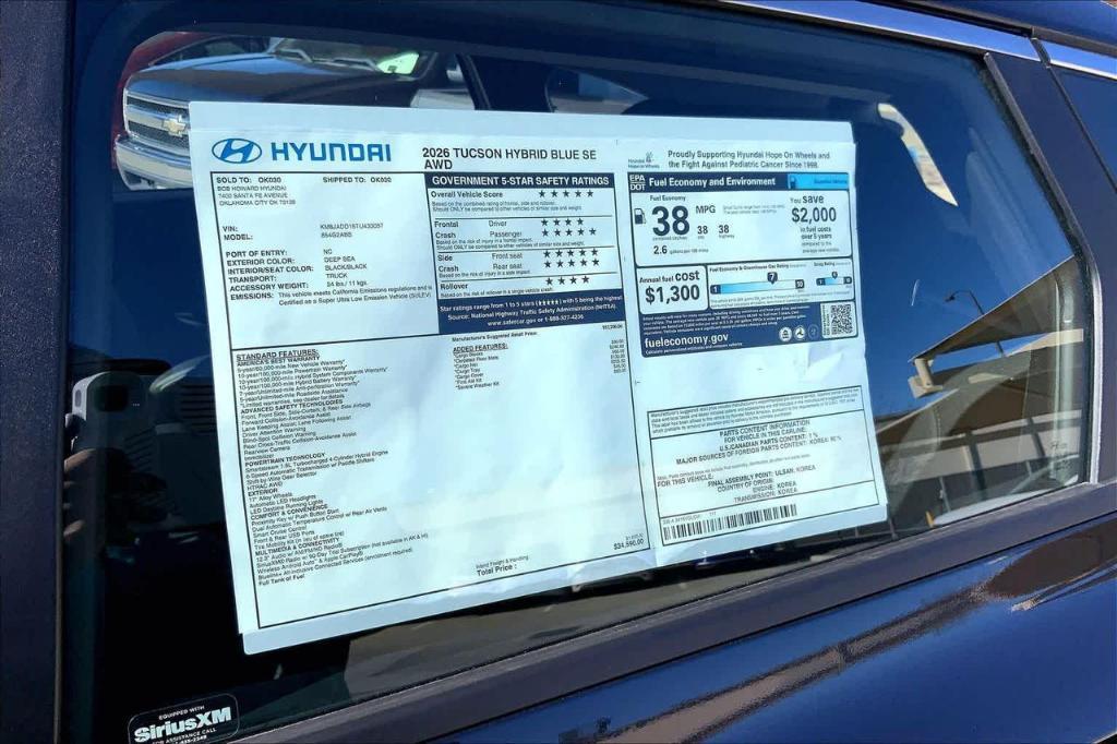 new 2026 Hyundai TUCSON Hybrid car, priced at $31,131