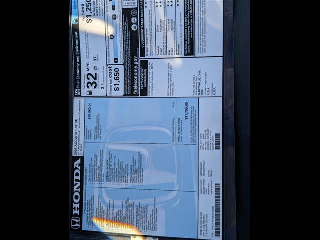 new 2025 Honda Accord car, priced at $31,755