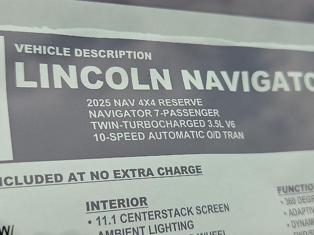 new 2025 Lincoln Navigator car, priced at $93,525